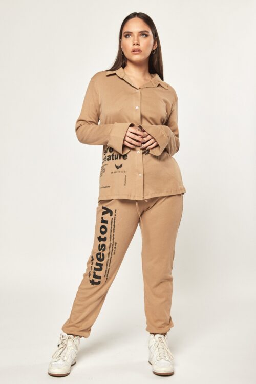  Brown Color Jogger Set  RETRO