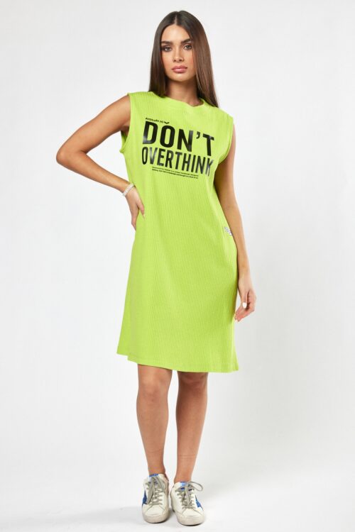 Neon Green Pique Midi Dress DON'T