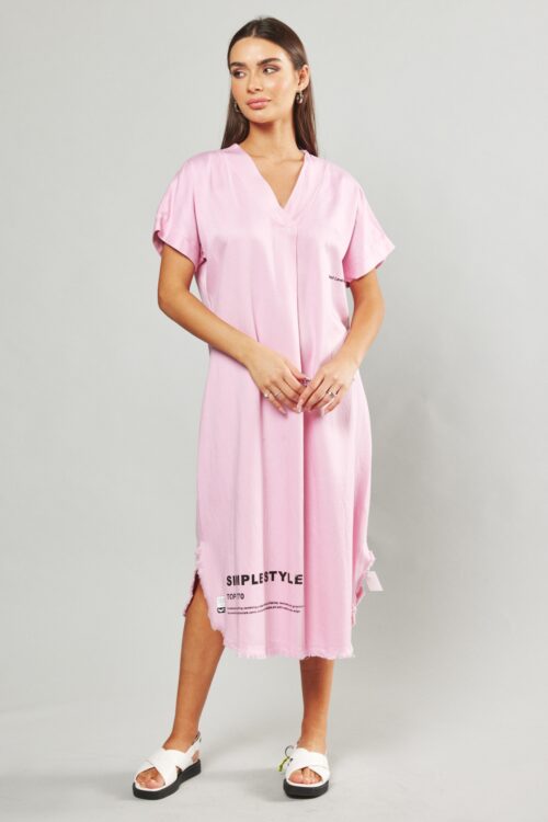 Pink Midi Dress SIMPLE