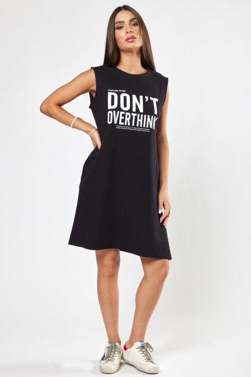 Black Pique Midi Dress DON'T
