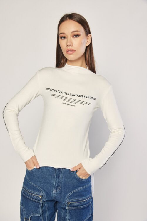 White Long Sleeves Basic Cotton Top  CONTRACT