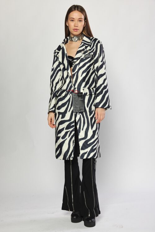  Designed Long Zebra Pattern Coat  770