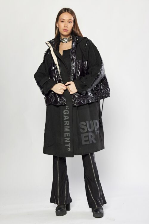  Two Layers Black Coat  SUPER