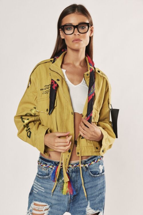 Mustard Color Designed Denim Jacket  DIRECTION