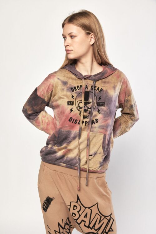 Brown Colors Tie Dye Hoodie Top DROP