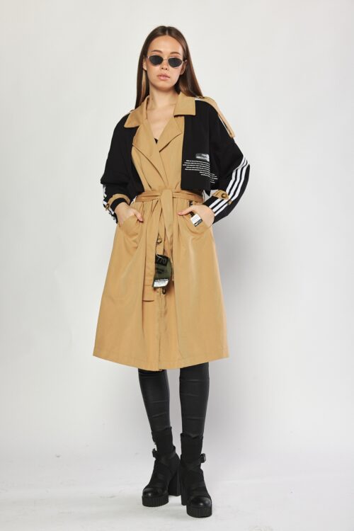  Designed Brown And Black Color Long  Coat  CONTRIVED