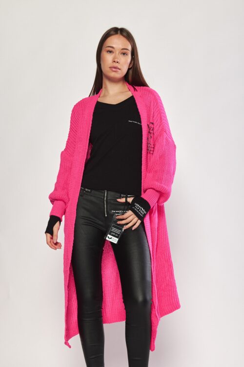  Designed Pink Knit Long Vest Top SEVEN