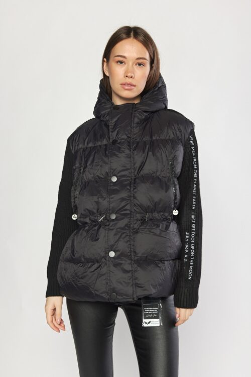  Designed Knit and Puffer Black  Coat  HERE