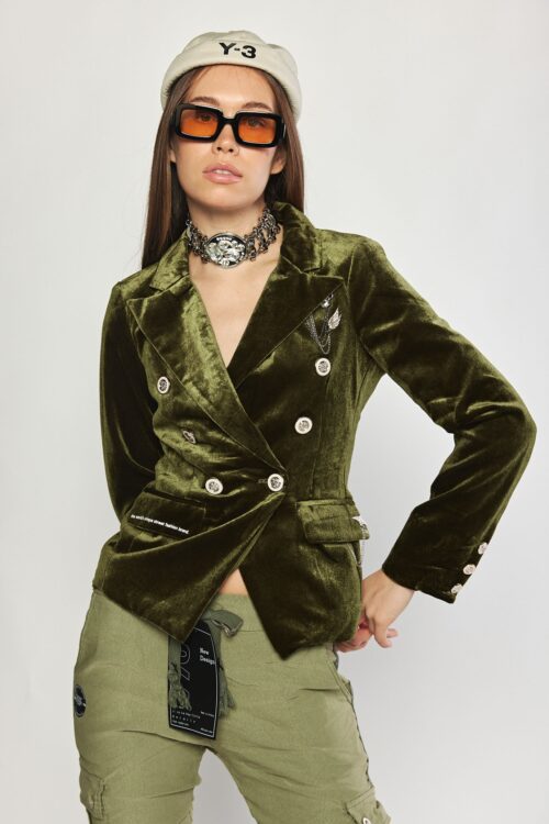Green Velvet Blazer Jacket  BRAND