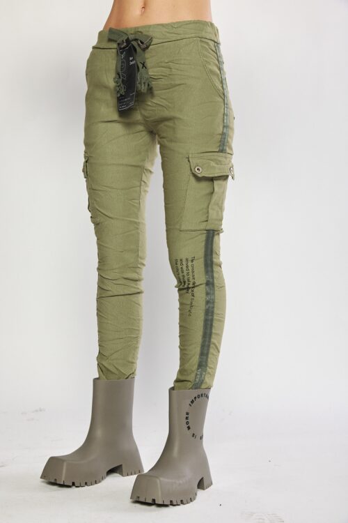 Designed Fine  Korduroy Olive Green Jogger Pants 770