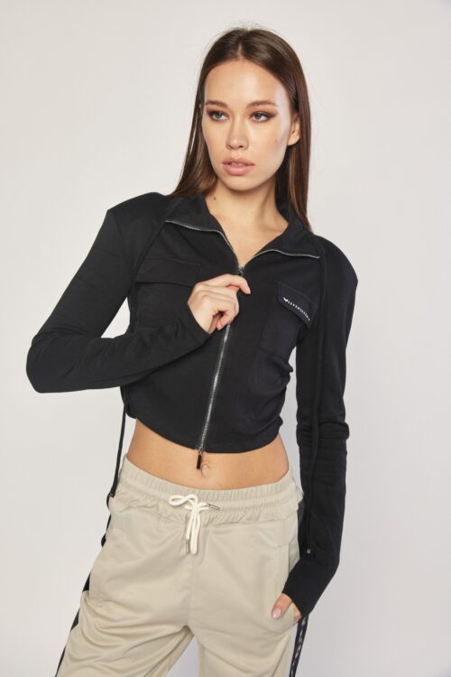 Black Short Zipper Top  Jacket  SEVEN