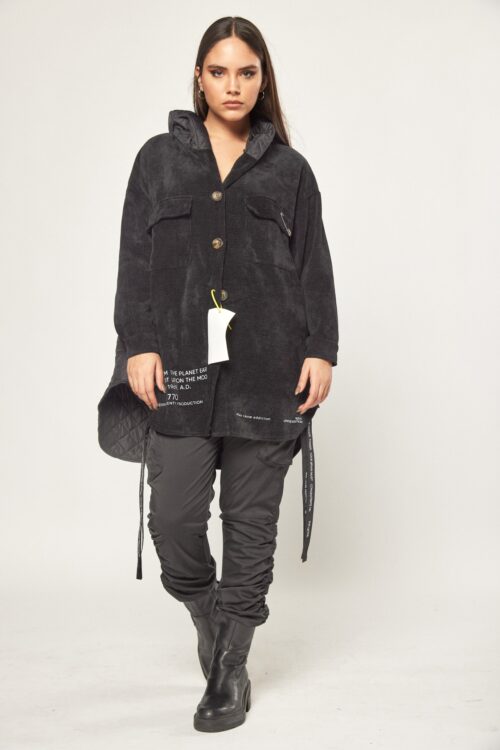 Black Soft Corduroy  Jacket  EARTH