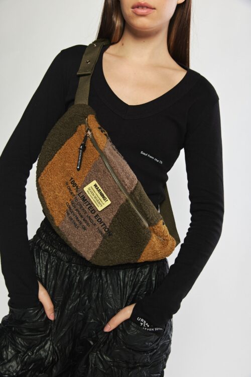 Hand Made Designed Brown Colors Faux Fur Pouch Side Bag  LIMITED