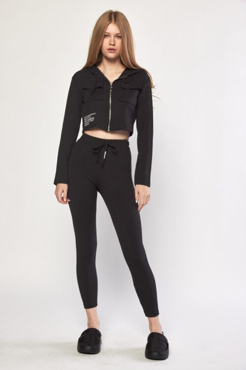 Black Color Sporty Two Piece Set  STREET