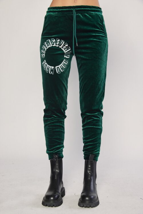 Designed Black Velvet Jogger Pants  HAND MADE