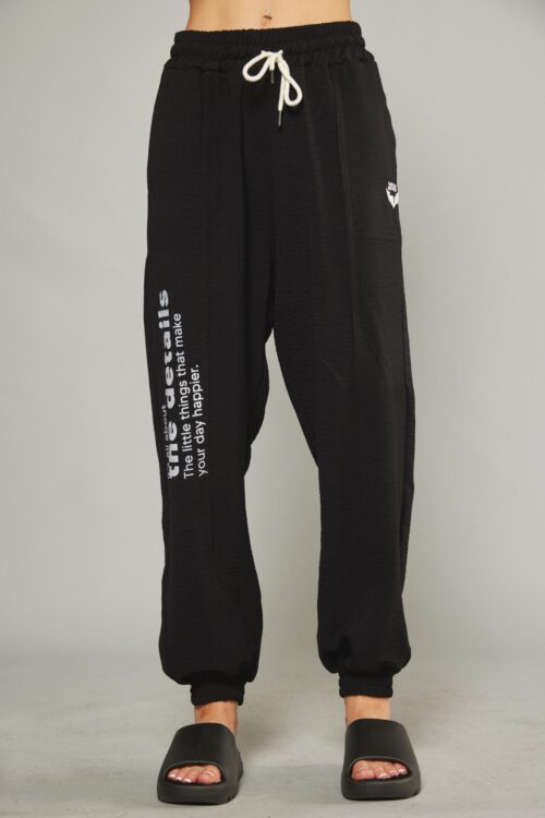Designed Black Jogger Pants DETAILS