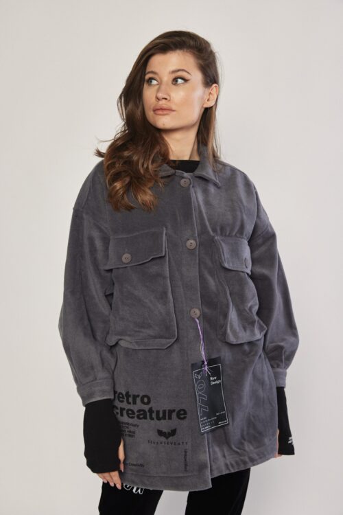 Gray  Fleece Wide Jacket  RETRO