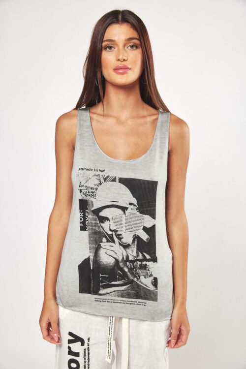 Grey Designed  Tank  ATTITUDE