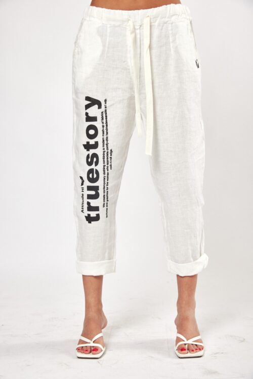 Designed White Linen Pants  TRUE STORY