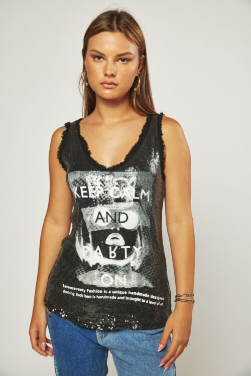 Black Sequins Designed  Tank  CALM