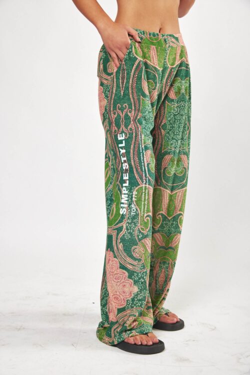 Colorful Retro Style Designed Pants  SIMPLE