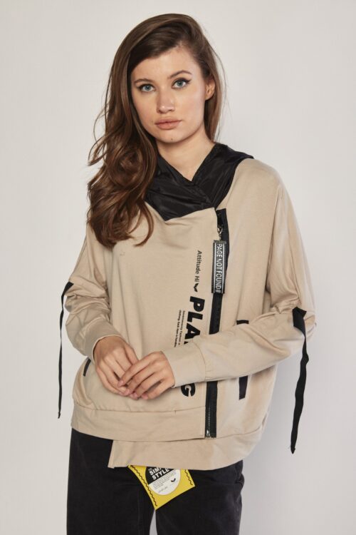 Beige  Pullover and NylonSporty Jacket  PLAYING