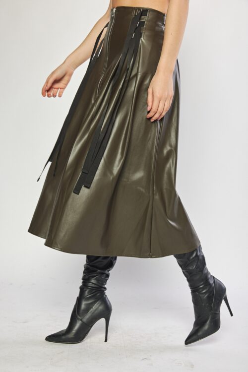 Olive Green Midi Skirt RETRO