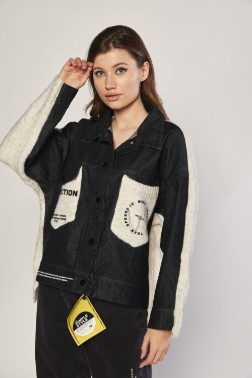 Black  Denim  With  Knit Jacket  DIRECTION
