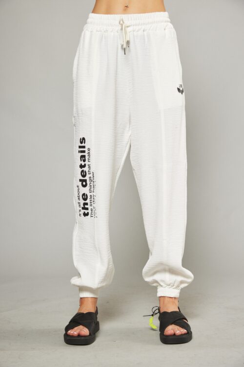 Designed White Jogger Pants DETAILS