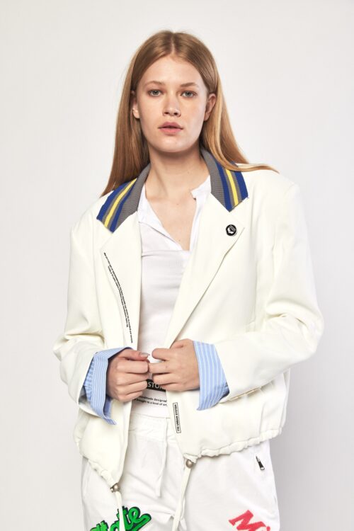 White Sporty Blazer Jacket  SYSTEM