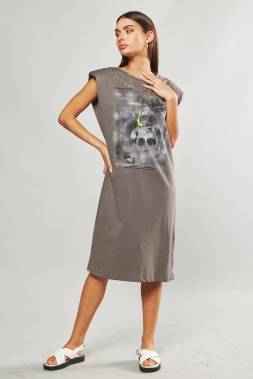 Grey Midi Dress ATTITUDE