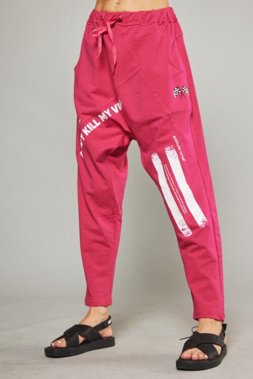 Pink Designed Baggy Jogger Pants  DON'T