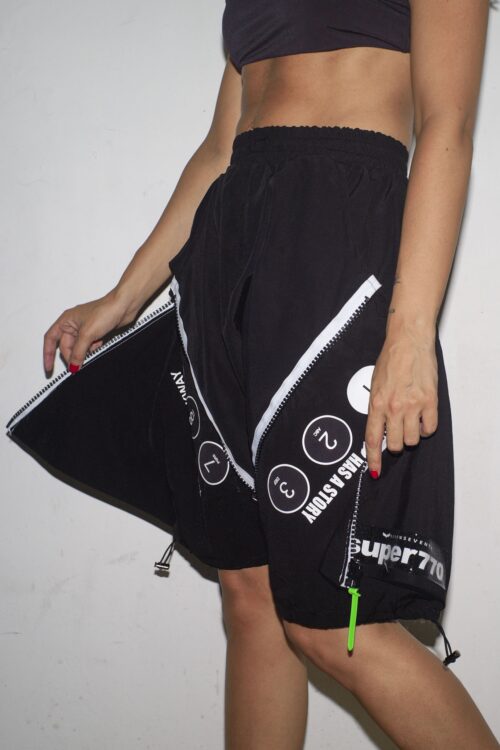 Black Knee Shorts Unique Cut SUPER770