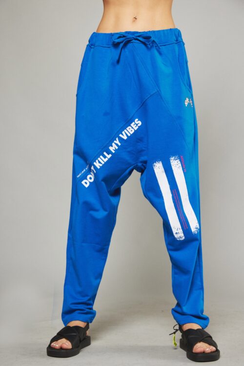 Blue Designed Baggy Jogger Pants  DON'T