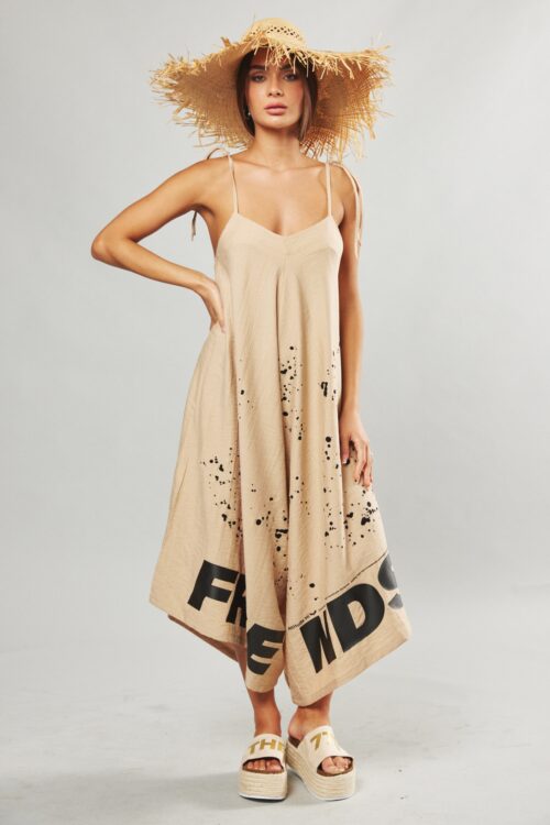 Brown Sleeveless Long Overall FRIEND
