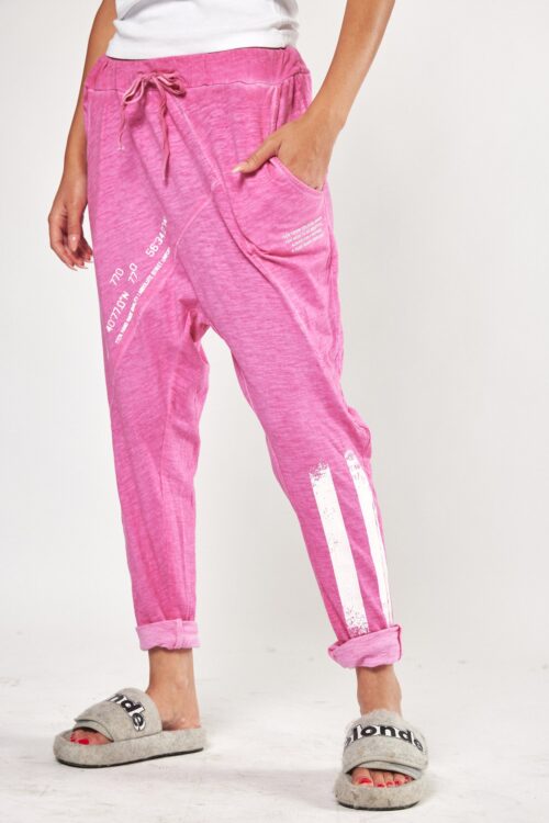 Designed Pink Jogger Baggy Pants SKULL