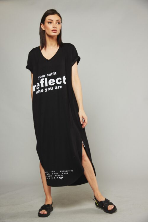 Black Midi Maxi Dress REFLECT