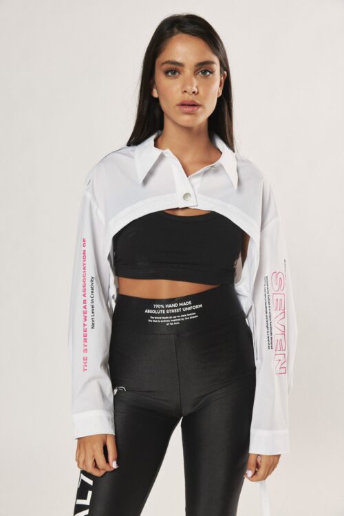 White Crop Top Jacket SEVEN