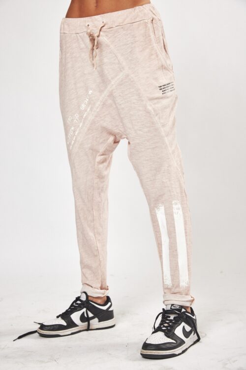 Designed Beige Jogger Baggy Pants SKULL