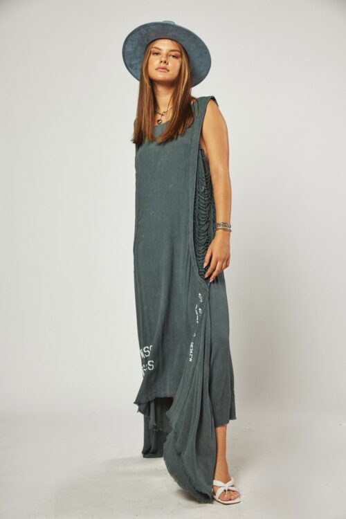 Designed Grey Sleeveless Dress REASON