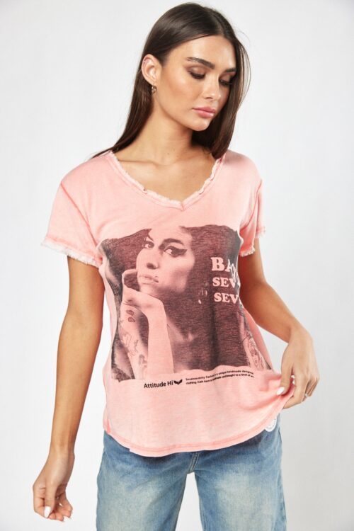 Washed Orange Color Vintage Look Designed  T- Shirt  ATTITUDE
