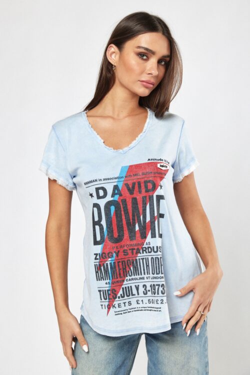 Washed Light Blue Color Vintage Look Designed  T- Shirt  DAVID