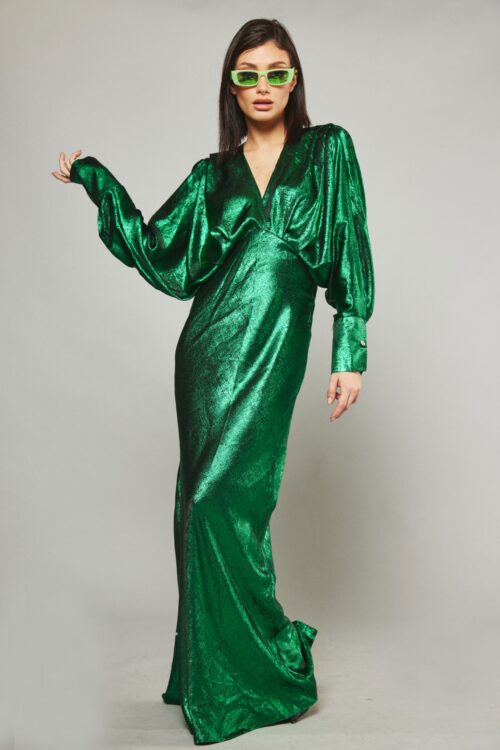 Green Designed Long Evening Dress DESIGN