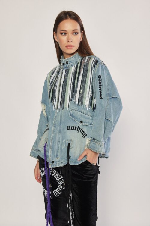 Blue Denim  With Sequins Jacket  NOTHING