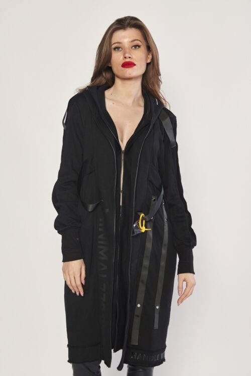  Designed  Long Wide Black Coat  MINIMAL