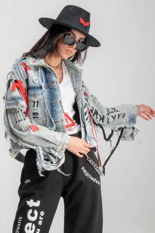 Unique Design Destroyed Denim Jacket  STORY
