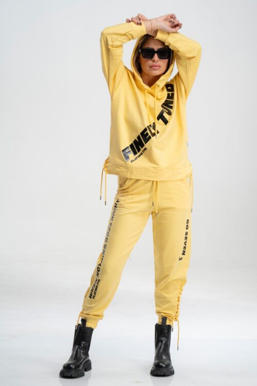 Yellow Two Piece Pullover Jogger  Set  TUNED