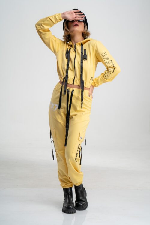 Yellow Two Piece Pullover Jogger  Set  WEAPON