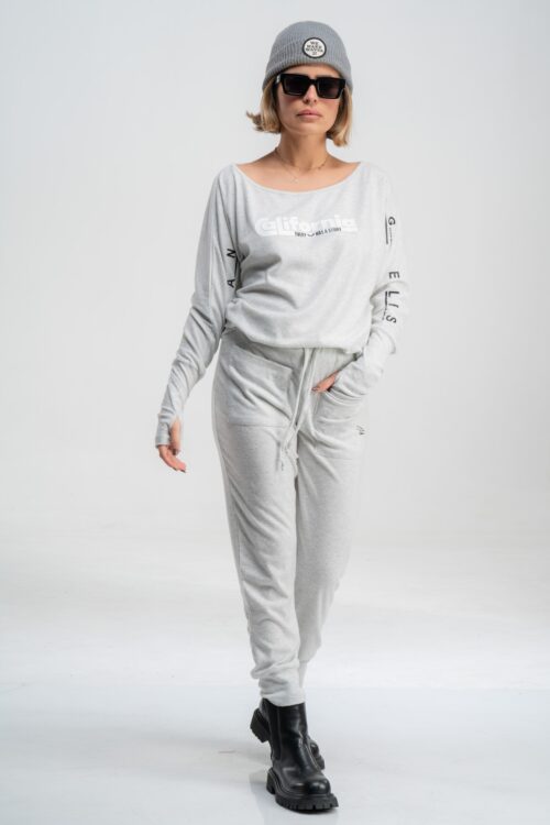 Gray Two Piece Cotton Jogging Set  CALIFORNIA