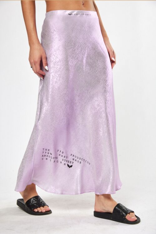 Purple Midi Satin Skirt UNIFORM